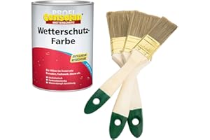 GENERISCH Consolan Profi Wetterschutzfarbe Pro (inkl. Nordje Pinsel-Set 3-teilig) (0,75L, Taubenblau)