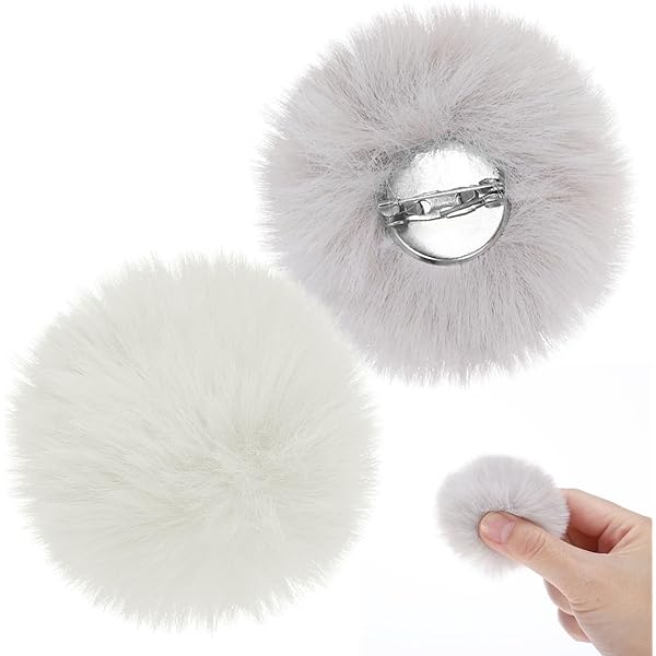 MOLUCKFU Plüsch Hasenschwänze 2-tlg - Weiße Bunny Tails Für Cosplay