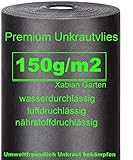 unkrautvlies 150g INNOVATIVES MATERIAL - Unser Unkrautschutzvlies für Pflanzen ist besonders atmungsaktiv, reißfest und wasserdurchlässig! Die schwarze Farbe des Bodenvlies heizt den Unkraut Vlies bei Sonneneinstrahlung auf und speichert die Wärme und Feuchtigkeit!