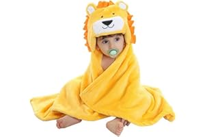 Hilmocho Baby Kapuzen Badetuch Neugeborene Wickeldecke mit Kapuze Weichkorallenvlies Strandtuch für Kleinkinder