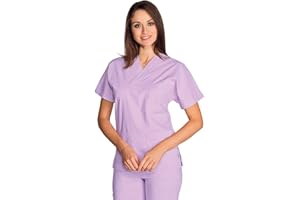 Isacco Casacca Collo a V Lilla, Lilla, S, 100% Cotone, 185 gr/m²