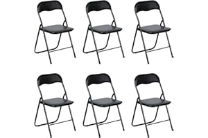 ‎LUXNOOK LuxNook 6 Stück PVC Klappstuhl klappstuhl mit Polster Starker Metallrahmen Campingstuhl Faltbarer Stuhl Bürostuhl Platzsparender Schreibtischstuhl für Gast, 150kg belastbar