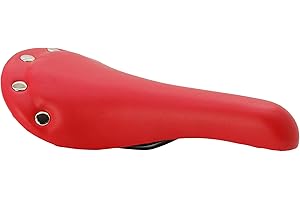 P4B | Selle de vélo tendance | avec rivets en acier inoxydable | avec revêtement en cuir synthétique | avec rembourrage en mousse | selle à une vitesse | pour tige de selle avec tige de selle avec
