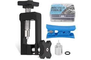 Agatige Outil D'insertion de Pilote D'aiguille, Outil de Tuyau Hydraulique de Vélo Outil D'installation Barbe avec Coupe-Tuyau Hydraulique pour Montage de Barres à Aiguilles VTT Vélo de Route