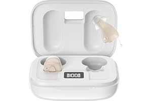 BIBIED Invisible Hearing Amplifier for Adults with Intelligent Noise Cancellation, Hearing Amplifier for Seniors with Clear Sound, Super-Mini Design Comfort Fit in Ear Canal (Beige)