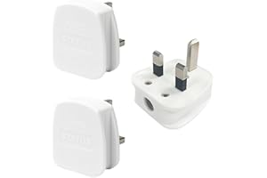 STATUS 13A 3‑Pin White Electrical Plug Tops – Pack of 3, BS1363‑Compliant with Cord Grip, CE Certified & Recyclable, Ideal for Home or Office Use, (13APLUG3PK5)