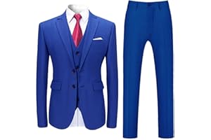 Allthemen Costume Homme 3 Pièces Mariage Slim Fit Formel Deux Boutons Blazer Veste Gilet et Pantalon