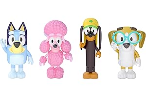 BlueY Set of 4 Friends, Coco, Snickers and Honey; 2.5-3 inch Figures with Articulated Joints - Official Collectable Item