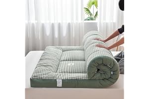 GENERIC Materasso Futon Giapponese Spesso, Materassino Arrotolabile Portatile, Singolo/matrimoniale/queen Size, Materassino Da Campeggio Portatile, Divano Letto(Green,150 x 200cm)
