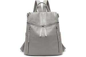 KIEPOAR Plecak i torba na ramię ze skóry PU 2 w 1 dla kobiet i dziewcząt, antykradzieżowa torba szkolna na co dzień, duża kieszeń, lekka, duża, do pracy, szkoły i podróży