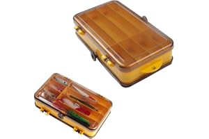 SEULLY 2 Stück Angelzubehör Aufbewahrungsboxen, Box mit Haken für Angelköder, doppelseitig, Aufbewahrungsbox, Angelzubehör, wasserdicht, 17,5 x 9,5 x 4 cm