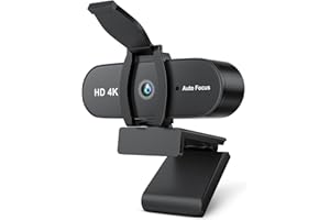 OFFCUP Webcam 4K, Full HD Caméra PC avec Couvercle de Privacité Autofocus Micro Antibruit Grand Angel 85°, Caméra USB Plug & Play pour Streaming Gaming Win10, Mac, Vidéo-Conférence