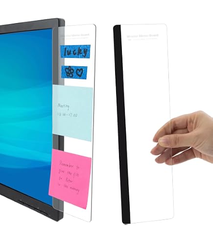 Panneau Mémo Adhésif Pour écran D'ordinateur - Lot De 2 (gauche/droite) - Acrylique Transparent - Bandes Réutilisables - Pour Bureau, Maison, Gaming - 2