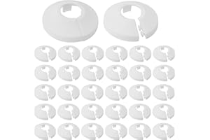 TNSLAND 30 Pezzi Rosette per Termosifoni Rosetta Copritubo Termosifone Copri Termosifone Tubi di Riscaldamento Tubi Dell'Acqua Calda E Fredda Gas Superiori E Inferiori Tubi 16mm Bianco