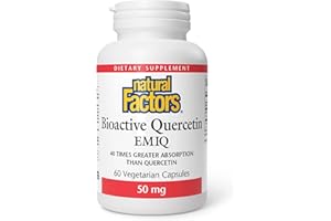 Natural Factors, Bioactive Quercetin, avec Vitamine C, 60 Capsule végétaliennes, Végétarien, Sans Soja, Sans Gluten, Sans OGM