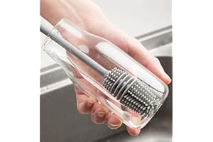XML Bottle Cleaning Brush Silicone Long Handle for Baby Bottle, Water Bottle, Containers, Vase and Glass, Bottle Cleaner for 