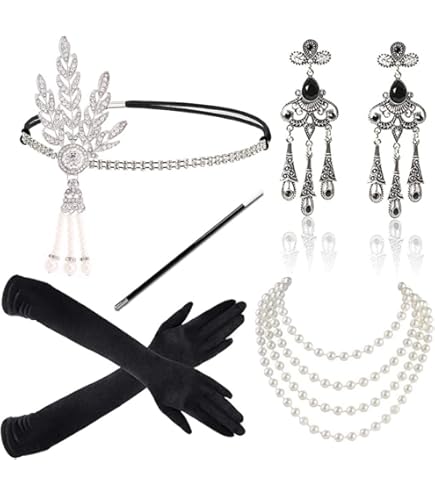 Oriental Princess Costume Anni 20 Set Accessori Anni '20 Donna - Stile Gatsby, Con Vestiti Anni 20 Donna