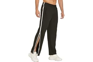 PINSPARK Reha Hose Herren Trainingshose mit durchgehendem Reissverschluss Jogginghose Abreißhose Locker Lässig Sportswear mit Tasche