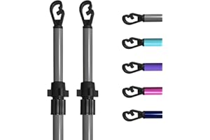 DNQ Heavy Duty Metal Telescopic Washing Line Prop Pole Home Garden Pole Clothing Laundry Support Outdoor Indoor Airer Rope String Extendable from 1.2 to 2.4M/8ft (Grey- 2 Props)