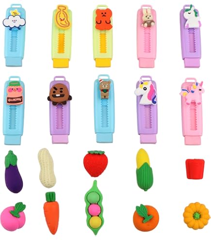 WOUYTPE 8 gomme da cancellare retrattili, per bambini Capybara, per l'apprendimento quotidiano e il disegno, per cancellare le penne, regali per bambini, Natale