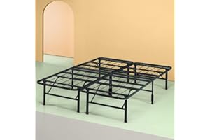 Sommier SmartBase déjà monté 35 cm ZINUS | Cadre de lit plateforme en métal | Facile à monter | Rangement sous le lit | 140 x 190 cm | Noir