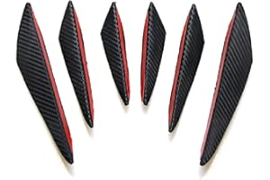 BARAC 6 Piezas Alerón Delantero Universal para Coche, Juego de Parachoques Delantero Spoiler Labio, Aletas de Parachoques Delanteros, para Reducir la Resistencia del Coche (Fibra Carbono)