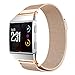 Produktbild kingko Bandlänge 210 mm Bandbreite 25 mm Magnetische Milanaise Edelstahl Armband Quick Release Fit Band Strap Für Fitbit Ionic (Rosen-Gold)