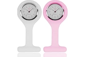 YSFVNP 2 Pcs Nurses Watch, Pocket Clock with Pin Fob Watch Easy to Carry Fob Watches for Health Care, Doctor, Paramedic