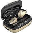 Open Ear Headphones Bluetooth True Wireless Open Earbuds for iPhone Android, Mini Open Ear Buds for Running with Mic Workout Headphones Sport Cycling Earphones Earbuds for Small Ear Canals- Champagne
