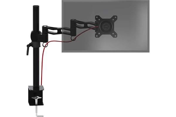 Duronic DM351X3 BK Support d’écran à Pince pour Bureau Noir – Hauteur Ajustable – Rotatif/Inclinable/Pivotable – Compatible avec Moniteur d’Ordinateur LCD/LED VESA 75/100 – 2 Extensions