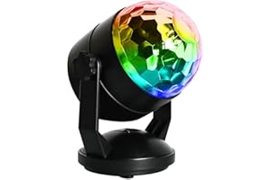 ENUOLI RGB Disco Ball Strobe Lights Sound Activated 7 Colors Rotation USB/Battery Powered Flashing Lights for Kids, Stage, DJ, Party, Christmas, KTV, Birthday Deco