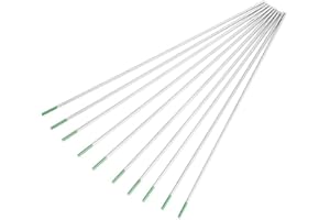 Pure Tungsten Electrode Rod Professional Green Tip Tig Stick for AC Welding Machine WP, 10 Pieces (1.0 mm x 150 mm), Tungsten Electrode