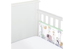 BreathableBaby, Classic 3mm Breathable Mesh Liner For Cots with 120x60cm or 140x70cm Mattress, Rainforest, Covers 2 Sides, Non-Padded Single Layer Cot Bumper Alternative, Safety Tested