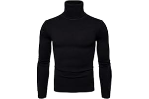 KINKOCCL Mens Turtleneck Pullover Jumpers Roll Neck Polo Turtleneck Twist Ribbed Knitted Sweater Full Long Sleeve Pullover Casual Basic High Roll Neck Turtle Neck Tops