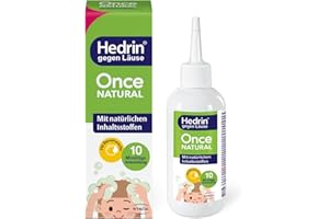 ‎HEDRIN HEDRIN Once Natural, Läusemittel mit natürlichen Inhaltsstoffen zur schonenden Behandlung von Kopfläusen, ohne Pestizide, ohne Alkohol, ohne Duftstoffe und ohne Silikone – hypoallergen - 100ml Lotion