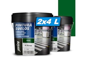 JOVIRA PINTURAS Pintura Suelos, Garajes y Pavimentos Deportivos en general, acabado Mate. Protege y decora las superficies de hormigón, cemento y asfalto. (2x4 Litros, Verde)