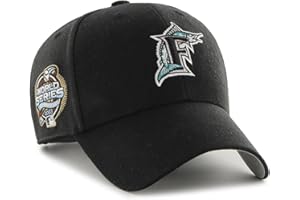 '47 MLB Miami Florida Marlins Gorra de béisbol Gorra de béisbol Serie Mundial Sure Shot, Negro , Talla única