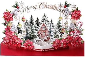WOPLAGYREAT Biglietti Auguri Natale Bigliettini Natalizi Cartoline Natalizie Biglietto Con Busta 3d Christmas Cards Cartoncini Pop Up Buste Divertenti Popup Simpatico Albero