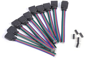 Tnfeeon 4Pin männlicher weiblicher RGB Verbindungsstück Draht Kabel 4Pin LED Strip Verbinder 10pcs LED Streifen Licht Draht Kabel Verbindungsstück Adapter für 3528 5050 SMD LED Streifen Licht