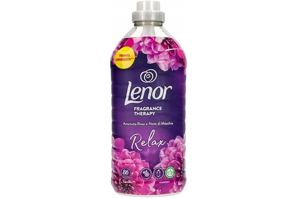 Lenor sköljmedel koncentrat för tvättmaskinen, 86 tvättar, ametistrosa och mysknoter, långvarig friskhet och mjukhet av vegetabiliskt ursprung, parfymerade sängkläder upp till 1 vecka