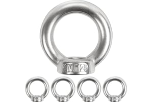 5 Stück Ringmutter M12, Leryati 304 Edelstahl Gewinde Ösenmutter, Ringösen Augenmuttern Ringmuttern, Ringschrauben for Befestigen Sie hängende Ornamente, Blumentöpfe, Schaukelständer usw.