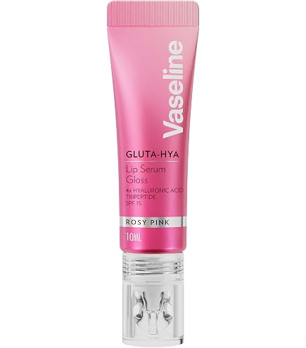 Vaseline Gluta-Hya Cherry Crush Lip Gloss, Serum Lip Care with Hyaluronic Acid and GlutaGlow Technology, Tints, Plumps and Protects with SPF15 for Plump and Dewy Lips 10 ml: Buy Online at Best