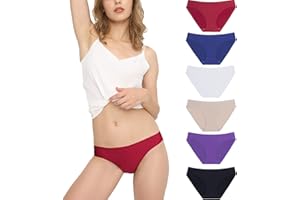 Donppa Bragas Mujer sin Costuras Invisible Señoras Braguitas Low Rise Suave Ligera Bikini Braguitas, Pack de 3/6