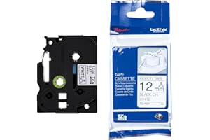 Brother Oryginalna taśma tekstylna P-touch TZE-R231, 12 mm, czarny na białym tle (m.in. do Brother P-touch H200, H100LB/R, H105, E100/VP, D200/BW/VP, D210/VP)