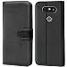 Produktbild LG G5 Tasche Bookstyle Schwarz, PU Leder Hülle Schwarz, Handyhülle G5 Flip Case Wallet, Booklet Cover Brieftasche Etui Schutzhülle mit Kartenfächer, LG G5 (5,3 Zoll (13,5 cm)