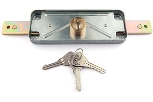 BECUSA Cerradura Puerta Enrollable | Cilindro 60 mm | Con 3 llaves | Acero Galvanizado | Bloqueo con Llave | Uso: Cerraduras para Puertas, Persianas Enrollables, Puerta Garaje
