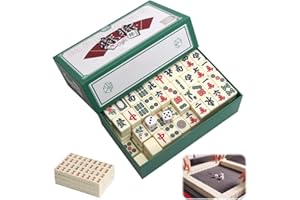 XEERUN Mini Mahjong Set Mit 144 Steinen, Traditionelles Chinesisches Majong Spiel mit Box, Tragbarer Tabletop Spielset, Chinese Majong Game Set for Leisure Travel Party Family Games