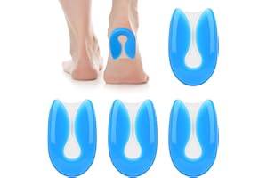 VODUNS Talonnette 2 Paires Talonnettes Gel Talon Coussin, Matériau Silicone Self-adhésif Dos Protection du Talon en Forme U pour Soulage Douleurs Pieds Semelle Talon Tendinite Fasciite Plantaire Orthopédique