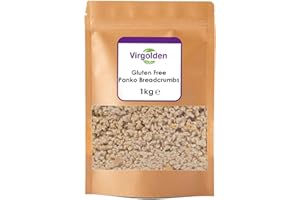 Gluten Free Panko Breadcrumbs 1kg by Virgolden - Suitable for Vegetarians, Extra Crispy, Ideal for Schnitzel, Vegetables, Seafood, Chicken, and Meatballs