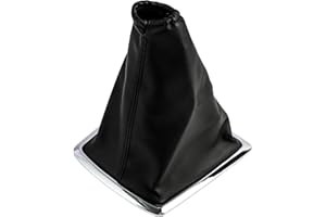 Fllyvly Cubierta de Palanca de Cambios en Piel Sintética Negra para Ford Focus 2005-2012, Compatible con Focus MK2 2005-2008, Diseño Elegante,cubierta antipolvo de la perilla de cambio de coche